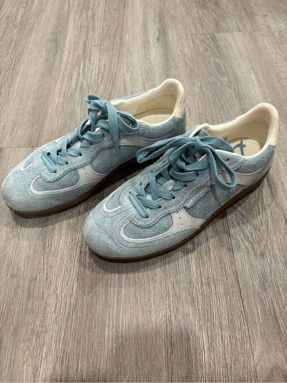 Sam Edelman Light Blue Suede Sneakers
